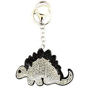 Silver Dinosaur Keychain